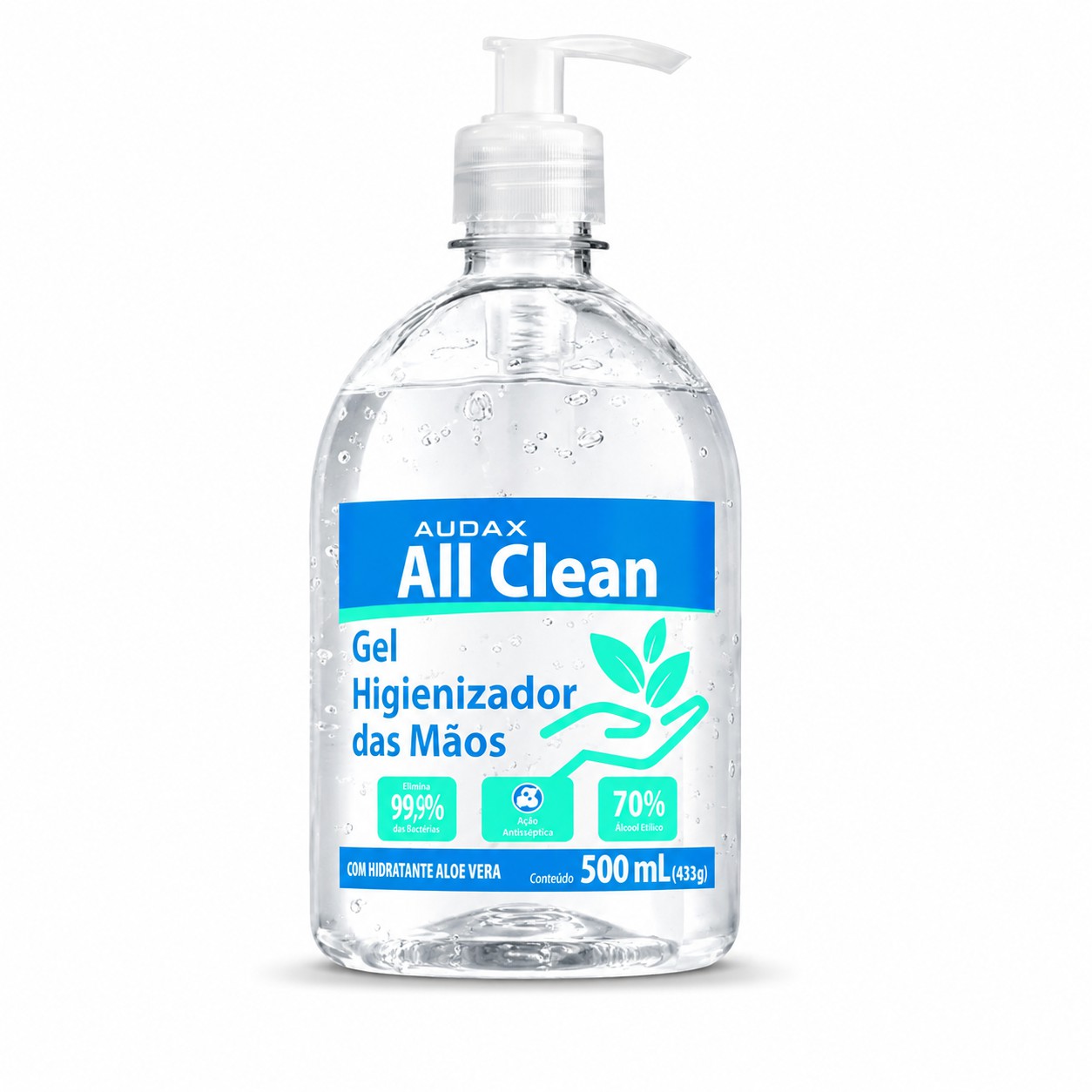 All Clean Gel Higienizador de Mãos Pump 500ml